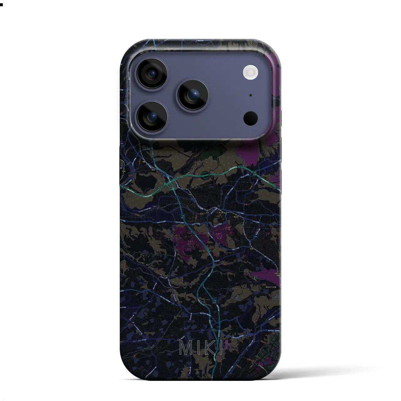 【三木(兵庫県)】地図柄iPhoneケース(バックカバータイプ)