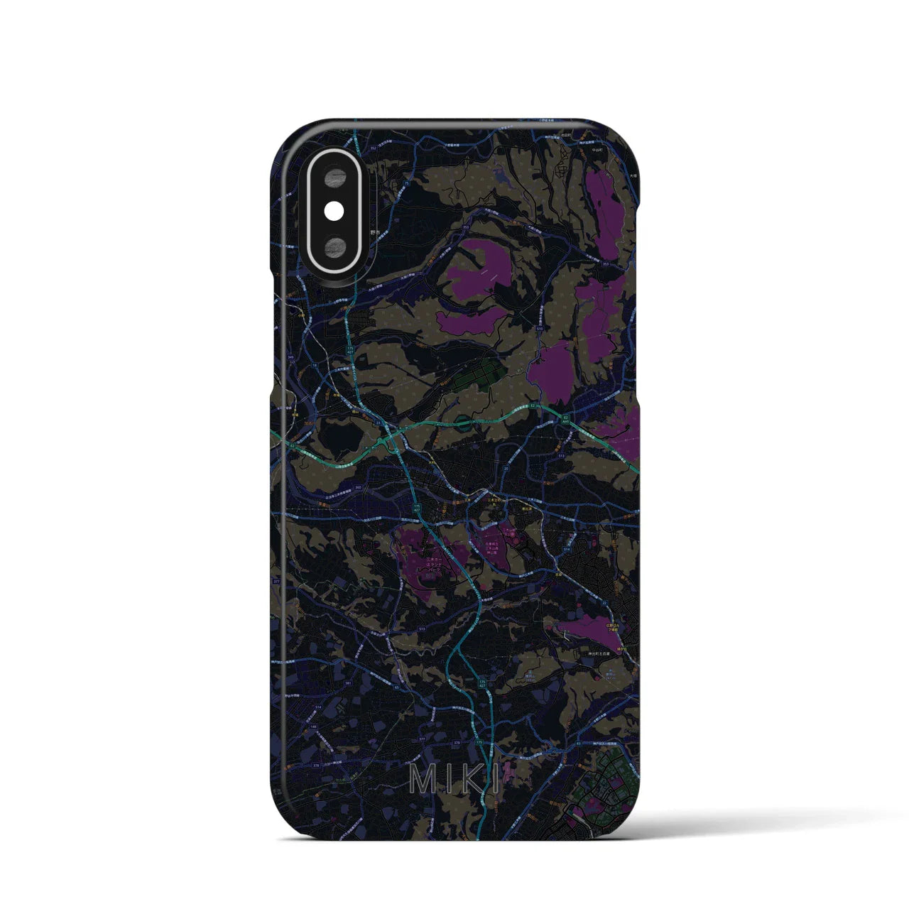 【三木(兵庫県)】地図柄iPhoneケース(バックカバータイプ)