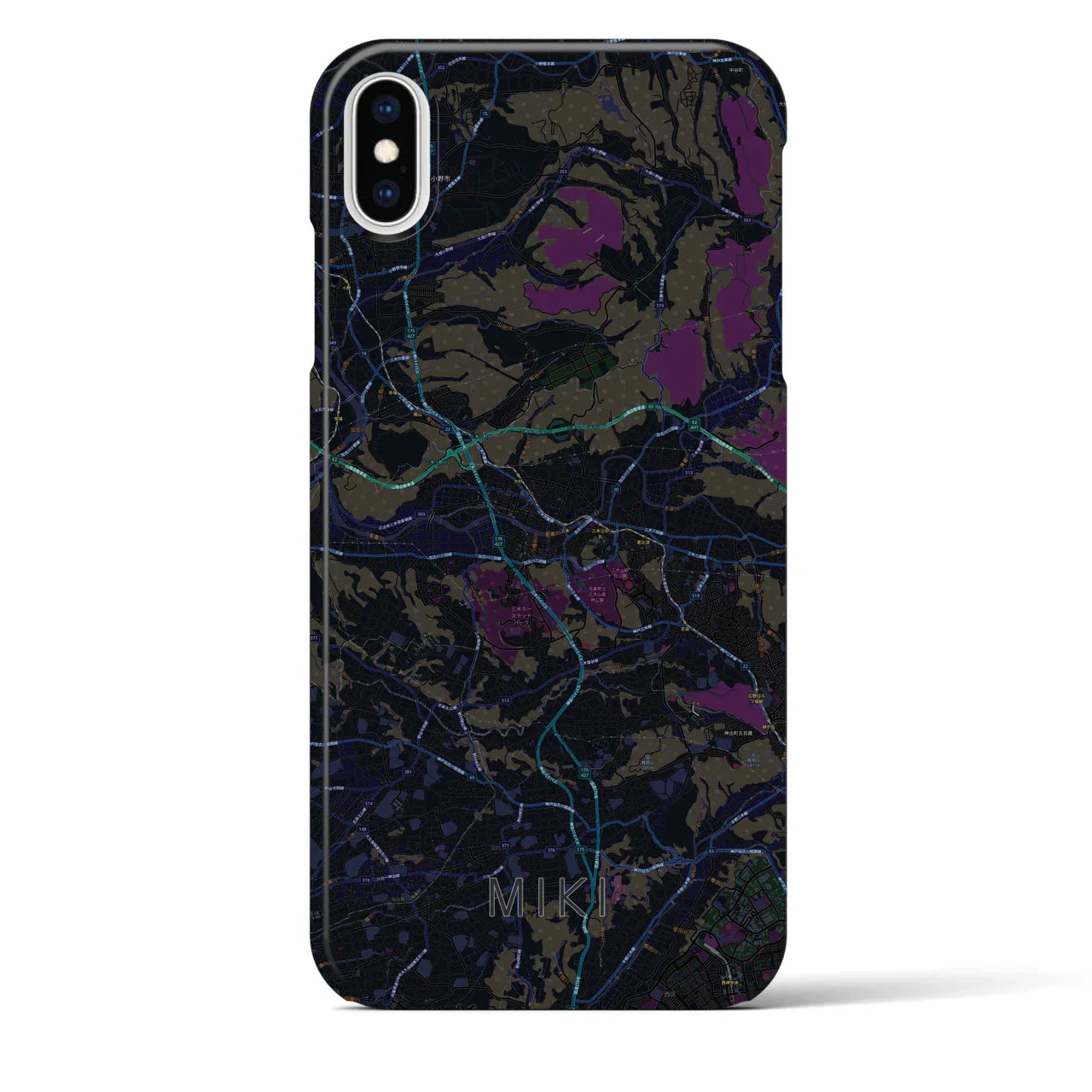 【三木(兵庫県)】地図柄iPhoneケース(バックカバータイプ)