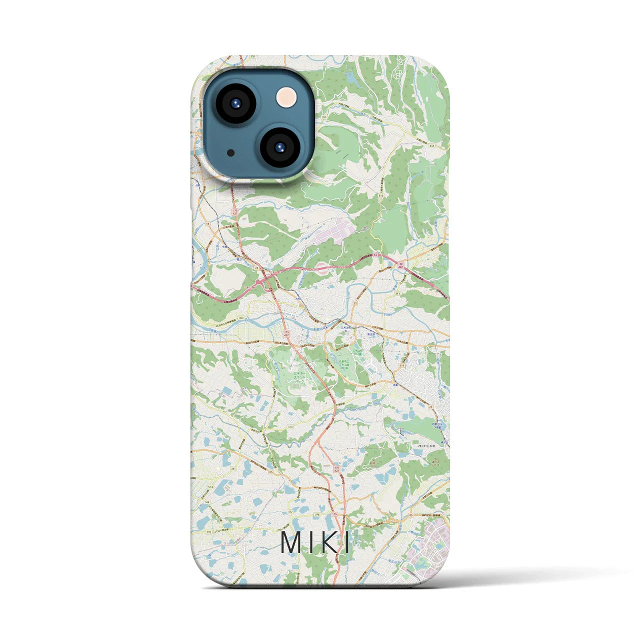 【三木(兵庫県)】地図柄iPhoneケース(バックカバータイプ)