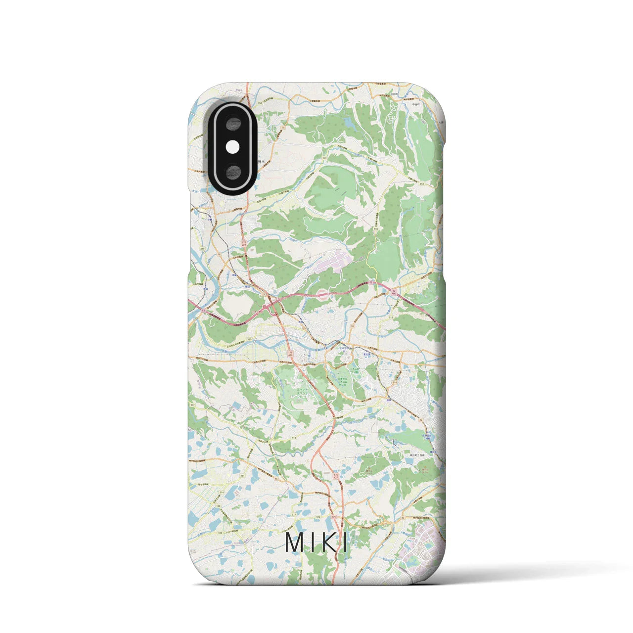 【三木(兵庫県)】地図柄iPhoneケース(バックカバータイプ)