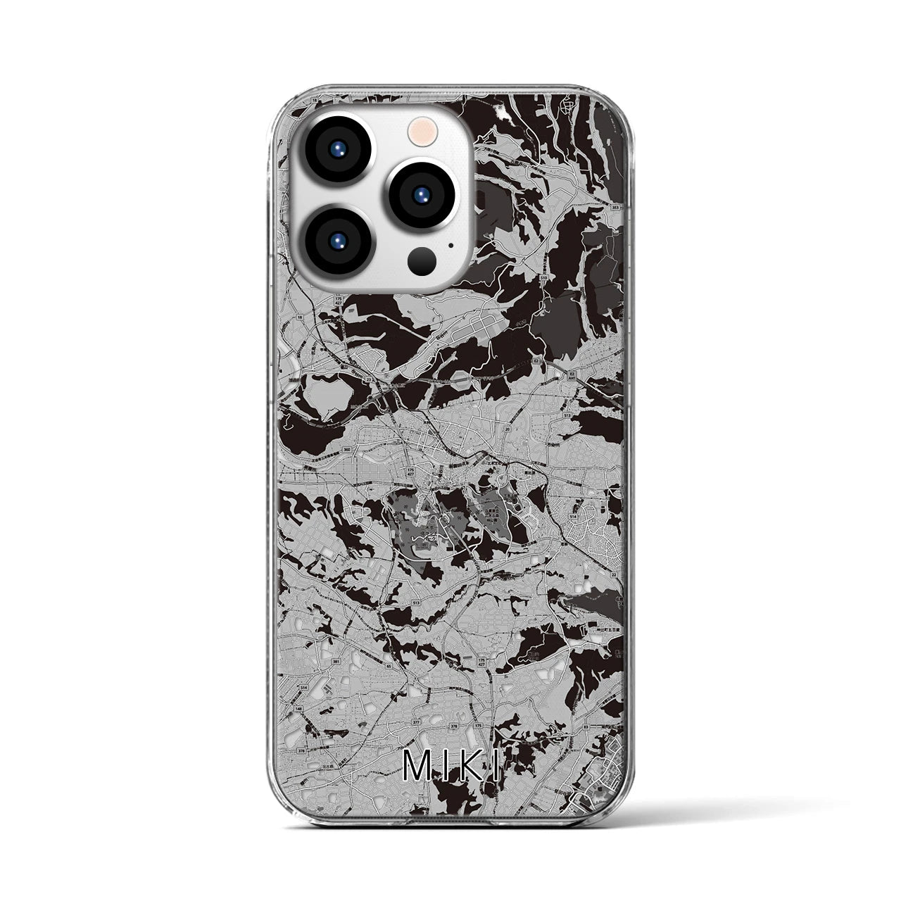 【三木(兵庫県)】地図柄iPhoneケース(クリアタイプ)