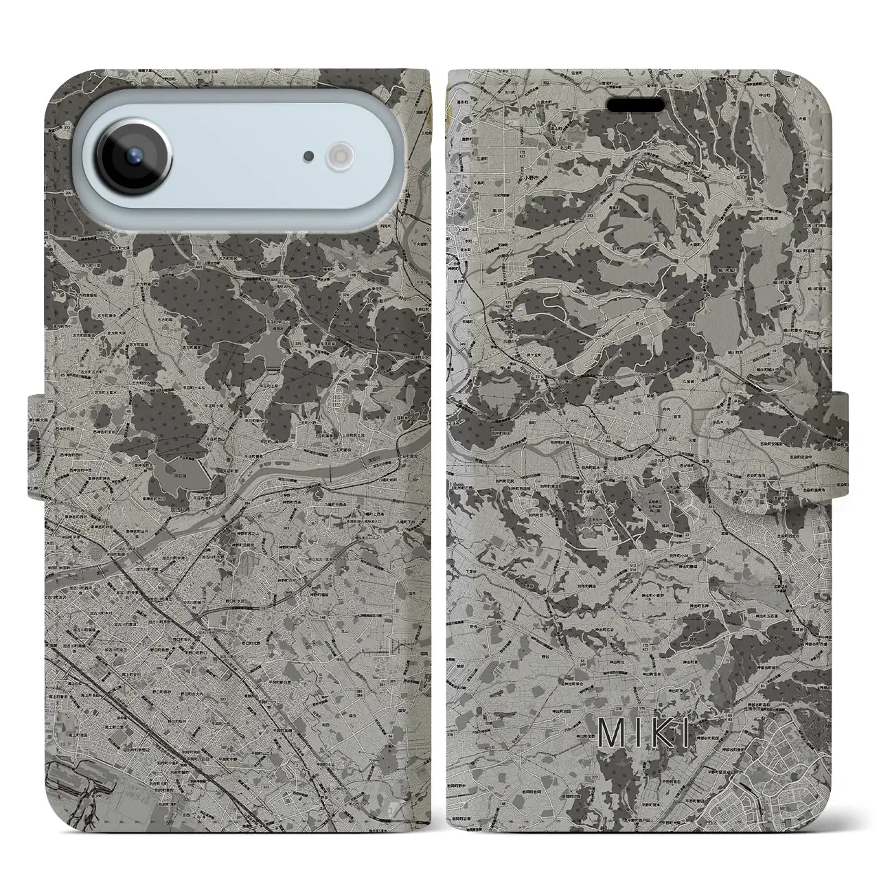 【三木(兵庫県)】地図柄iPhoneケース(手帳タイプ)