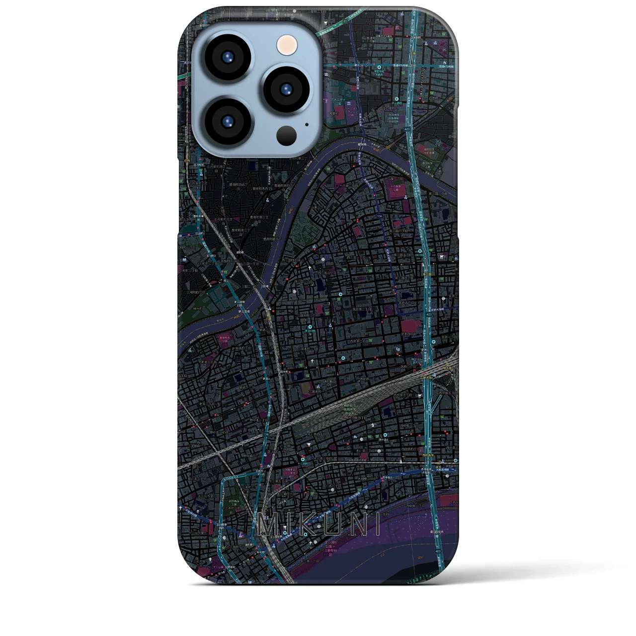 【三国(大阪府)】地図柄iPhoneケース(バックカバータイプ)