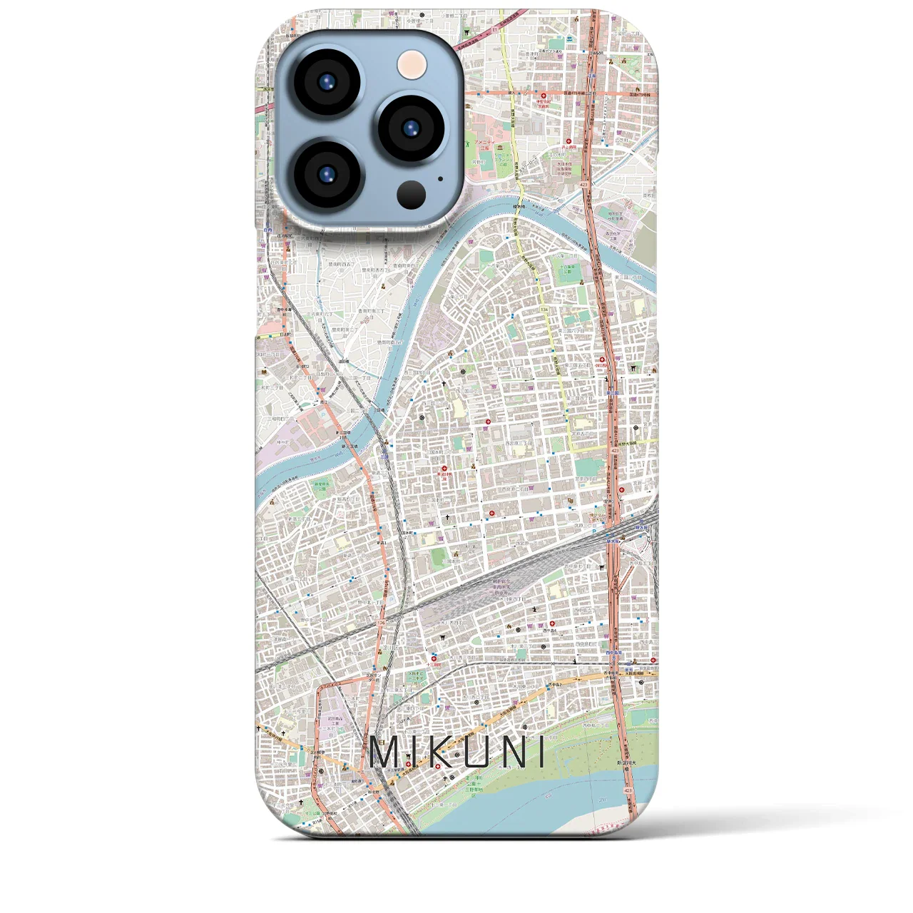 【三国(大阪府)】地図柄iPhoneケース(バックカバータイプ)