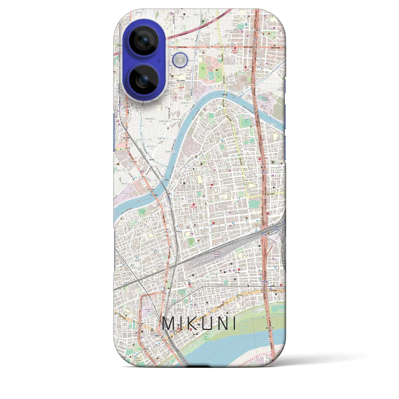 【三国(大阪府)】地図柄iPhoneケース(バックカバータイプ)ナチュラル・iPhone 16 Pro Max 用