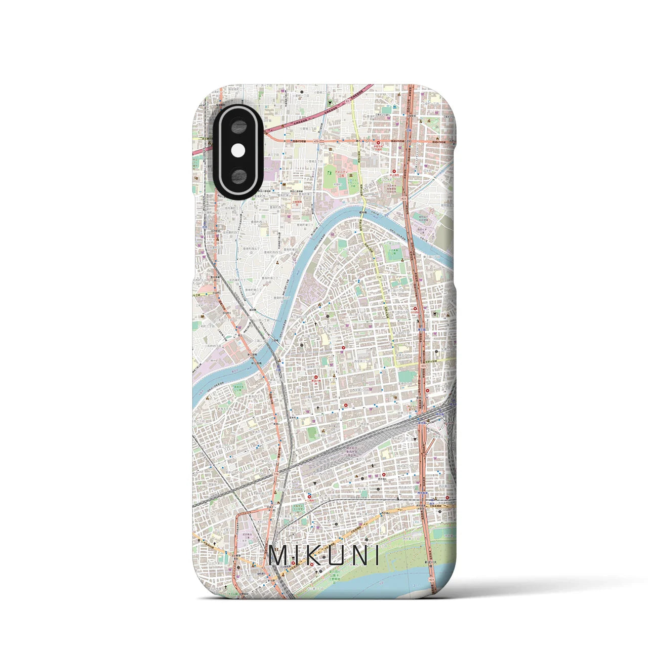 【三国(大阪府)】地図柄iPhoneケース(バックカバータイプ)