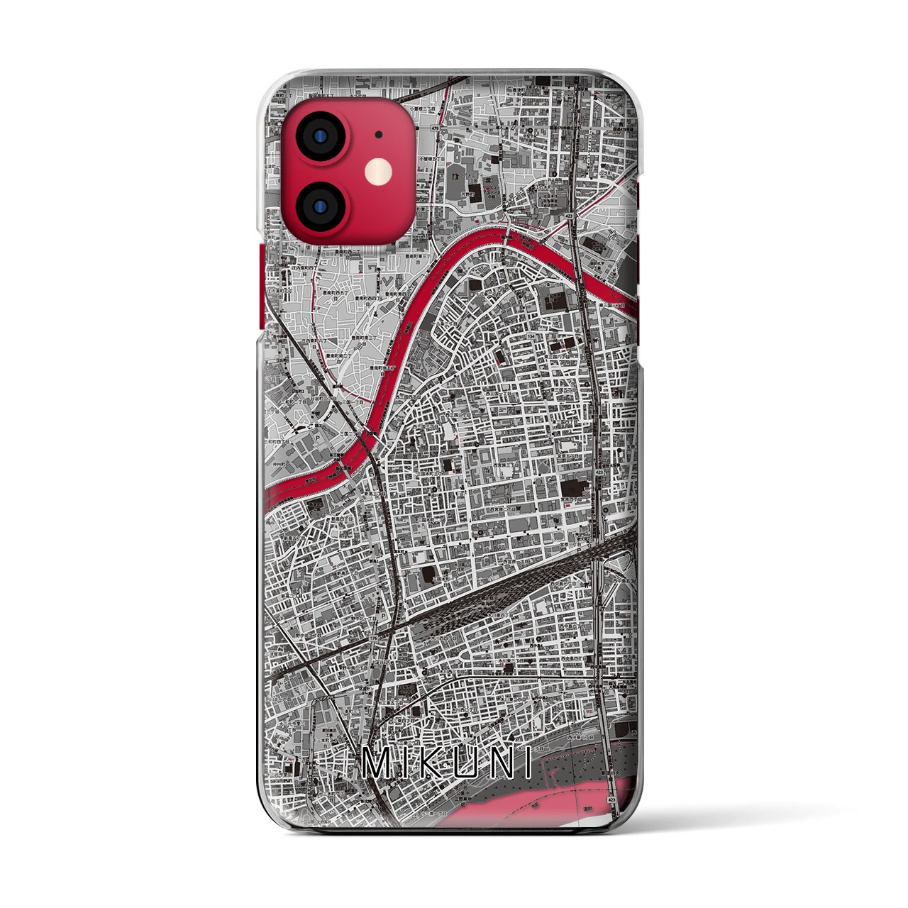 【三国(大阪府)】地図柄iPhoneケース(クリアタイプ)