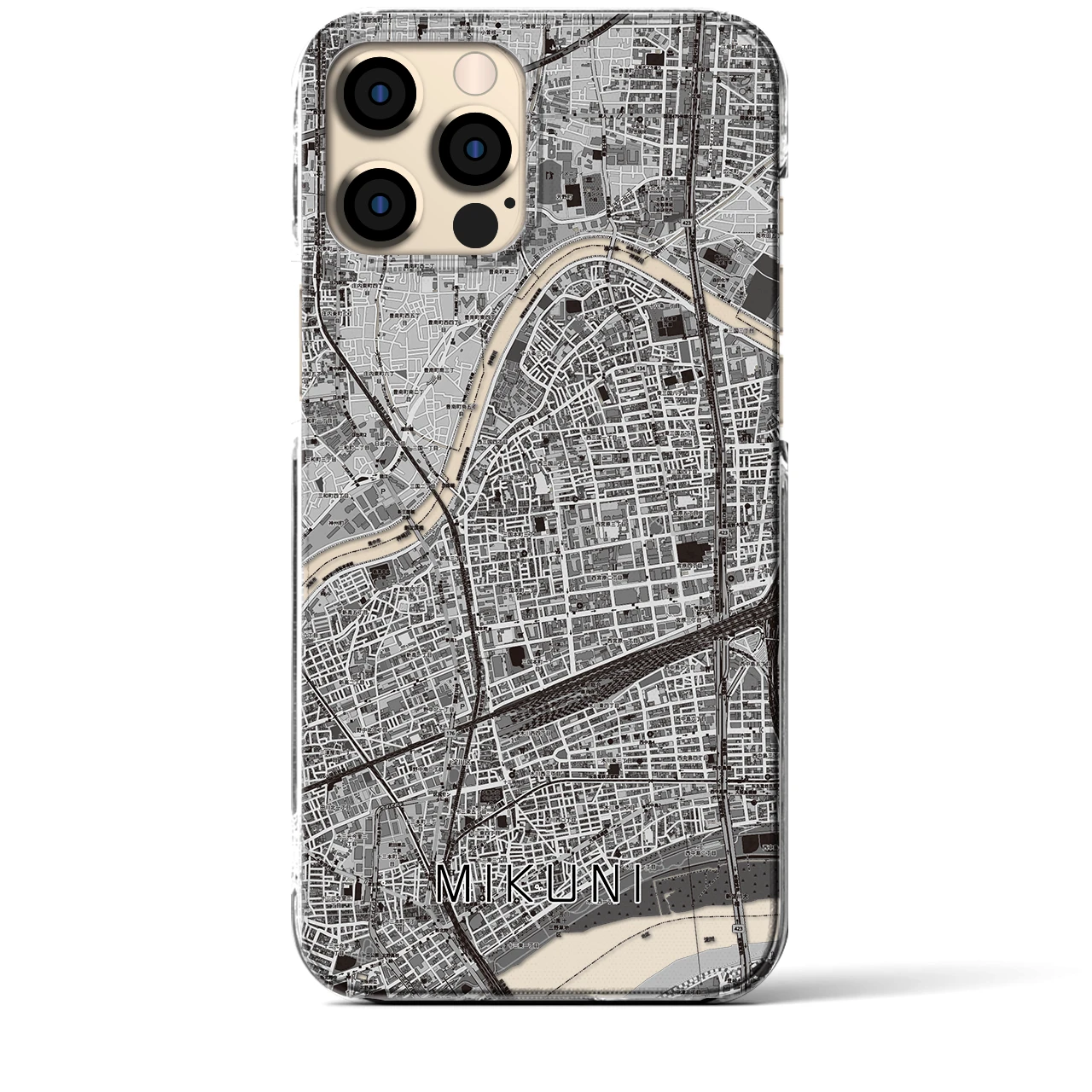 【三国(大阪府)】地図柄iPhoneケース(クリアタイプ)