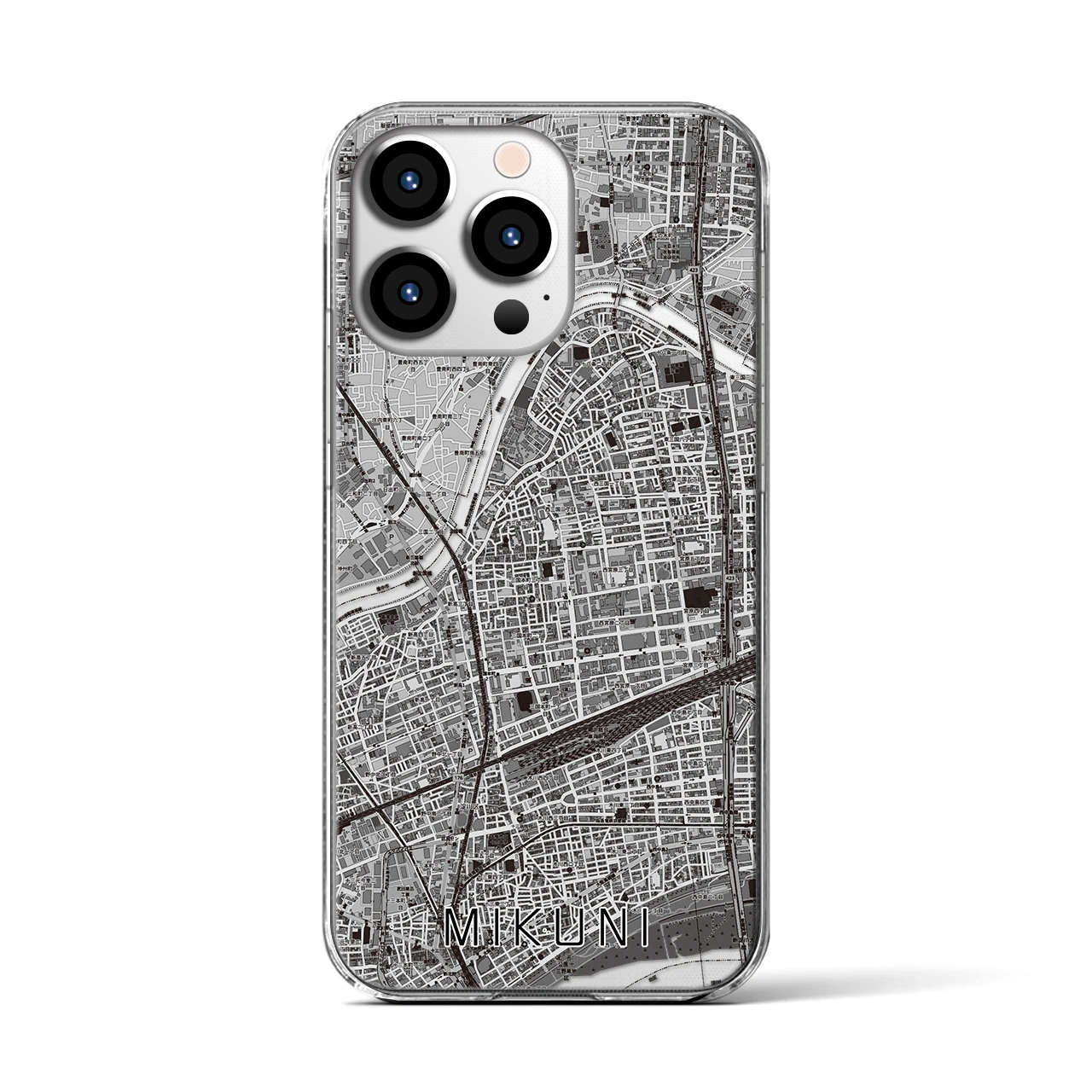 【三国(大阪府)】地図柄iPhoneケース(クリアタイプ)