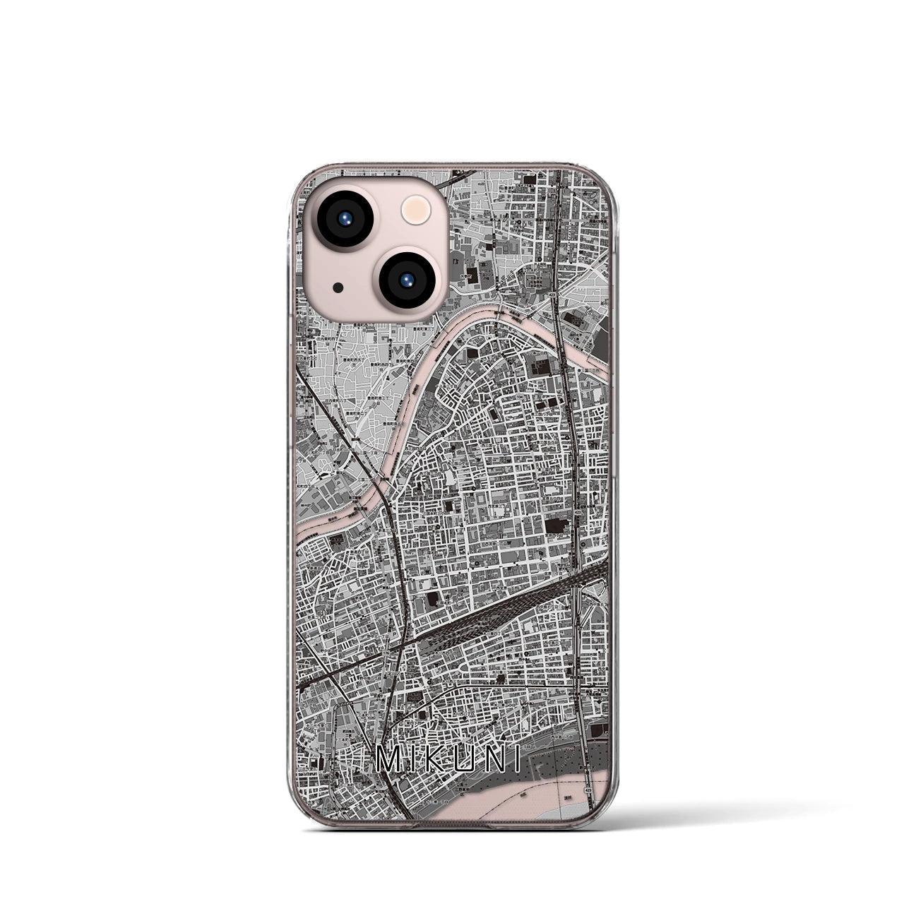 【三国(大阪府)】地図柄iPhoneケース(クリアタイプ)