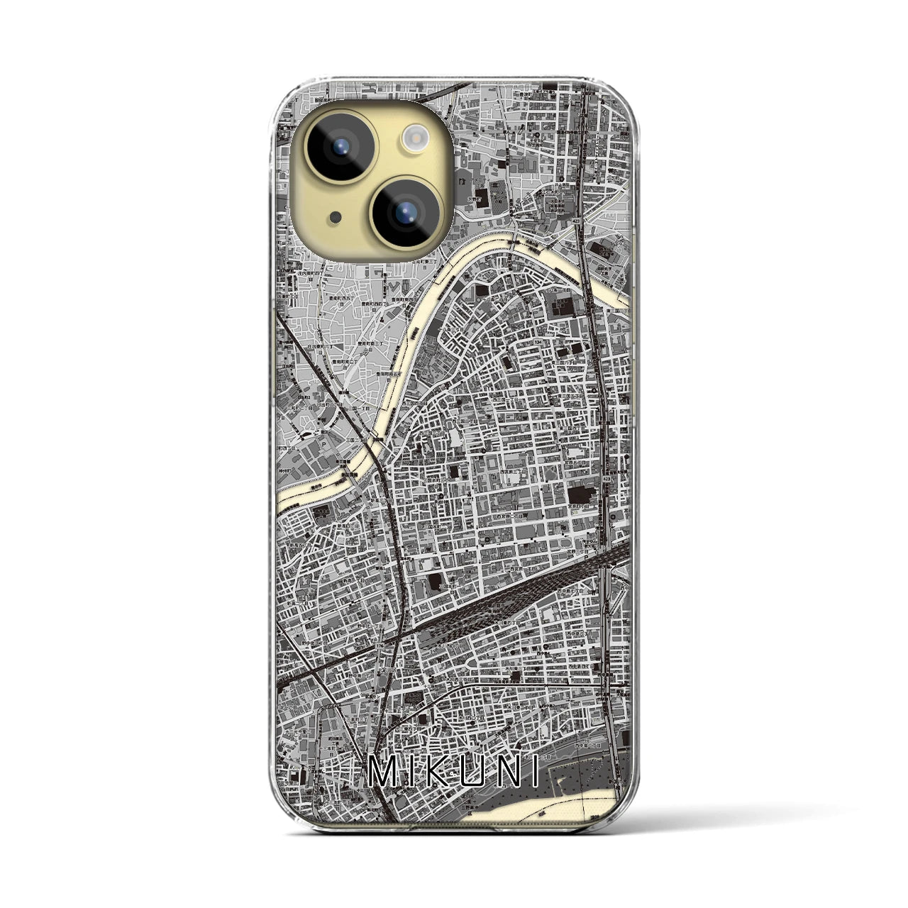 【三国(大阪府)】地図柄iPhoneケース(クリアタイプ)