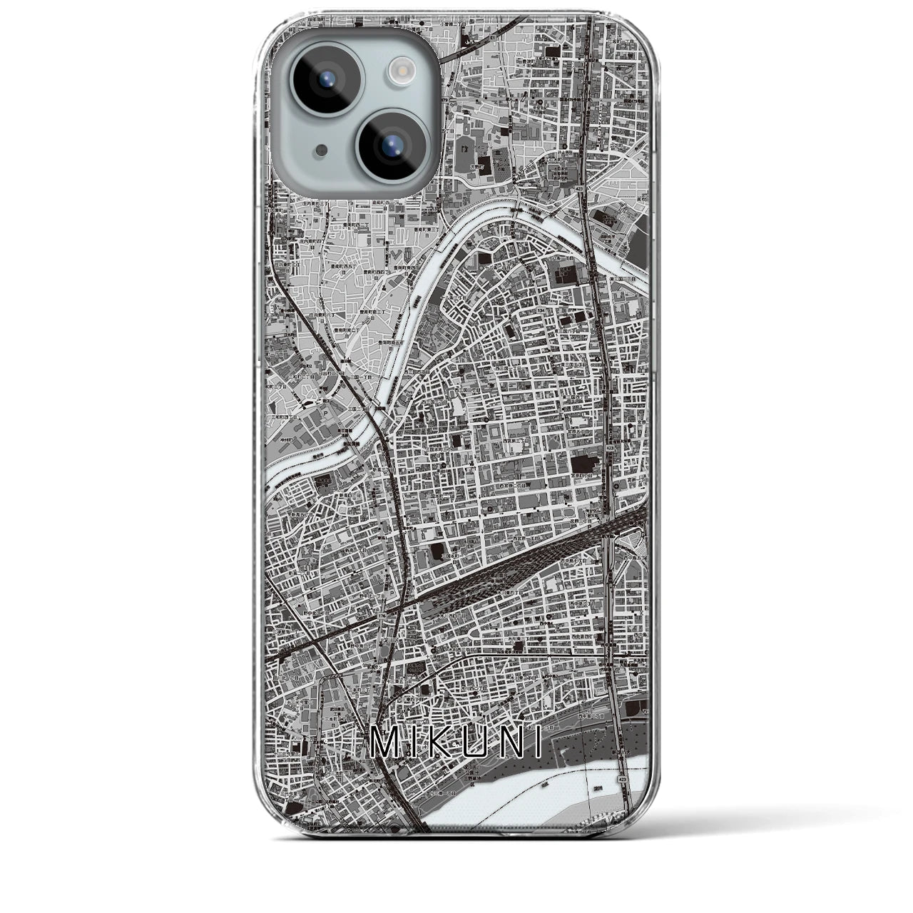 【三国(大阪府)】地図柄iPhoneケース(クリアタイプ)