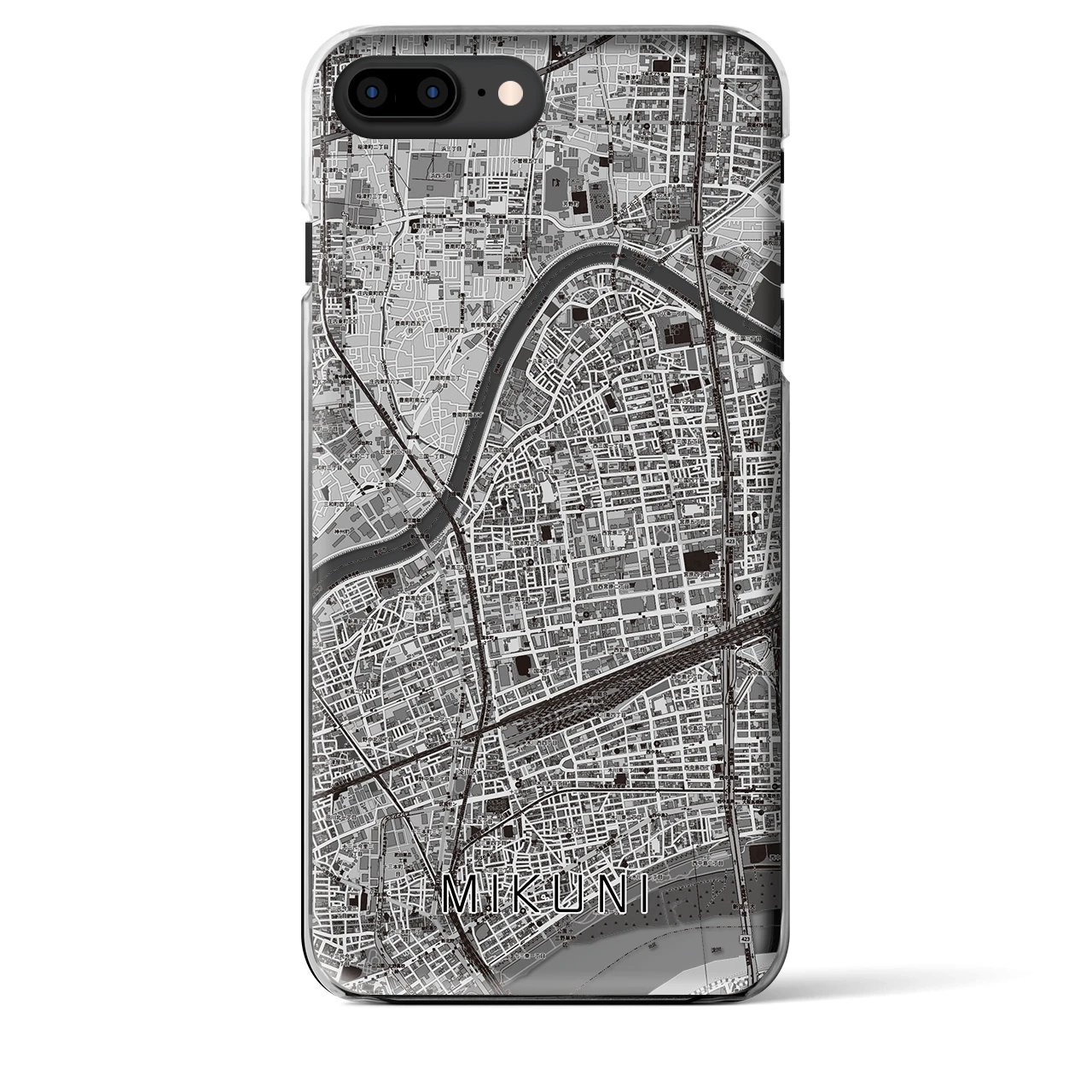 【三国(大阪府)】地図柄iPhoneケース(クリアタイプ)