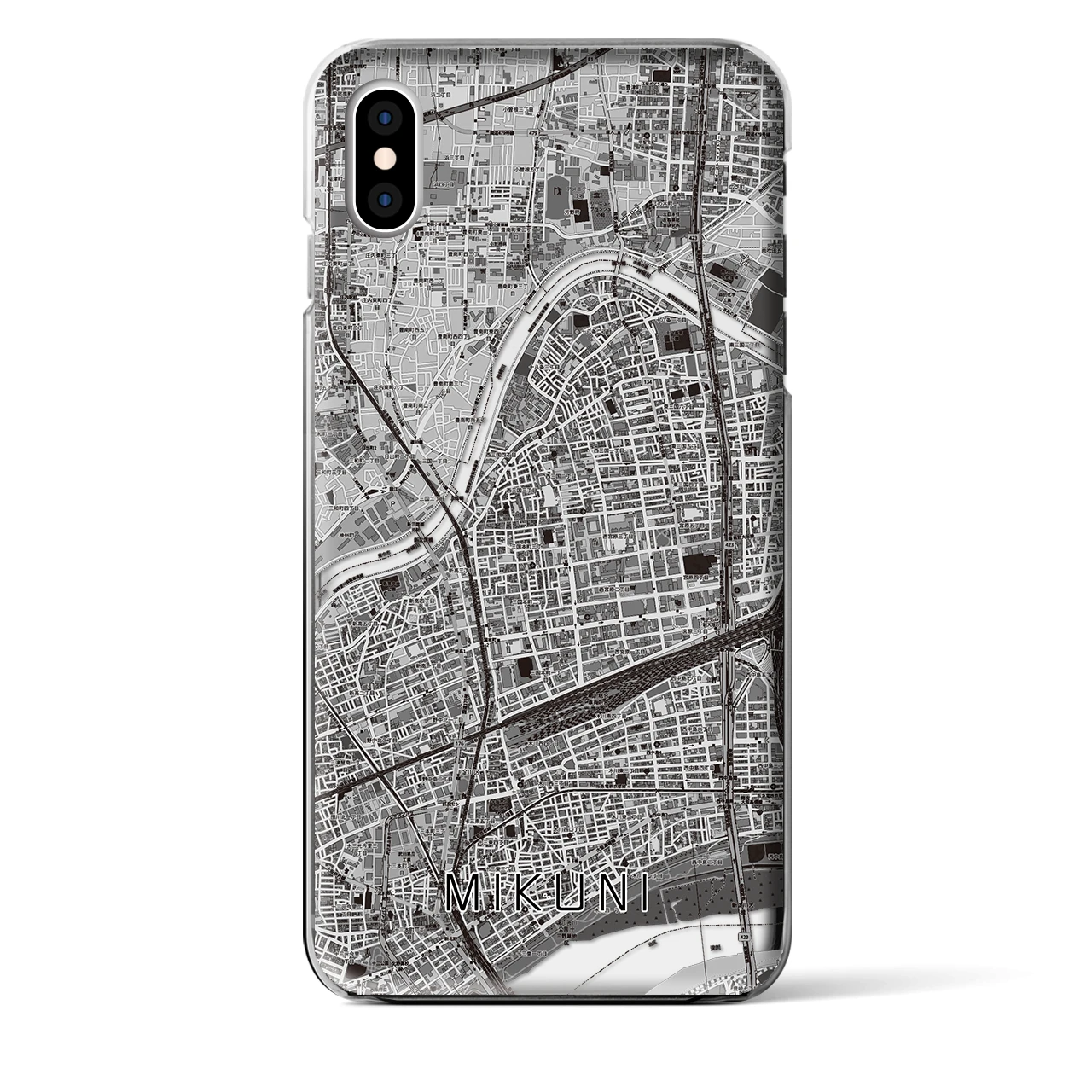 【三国(大阪府)】地図柄iPhoneケース(クリアタイプ)