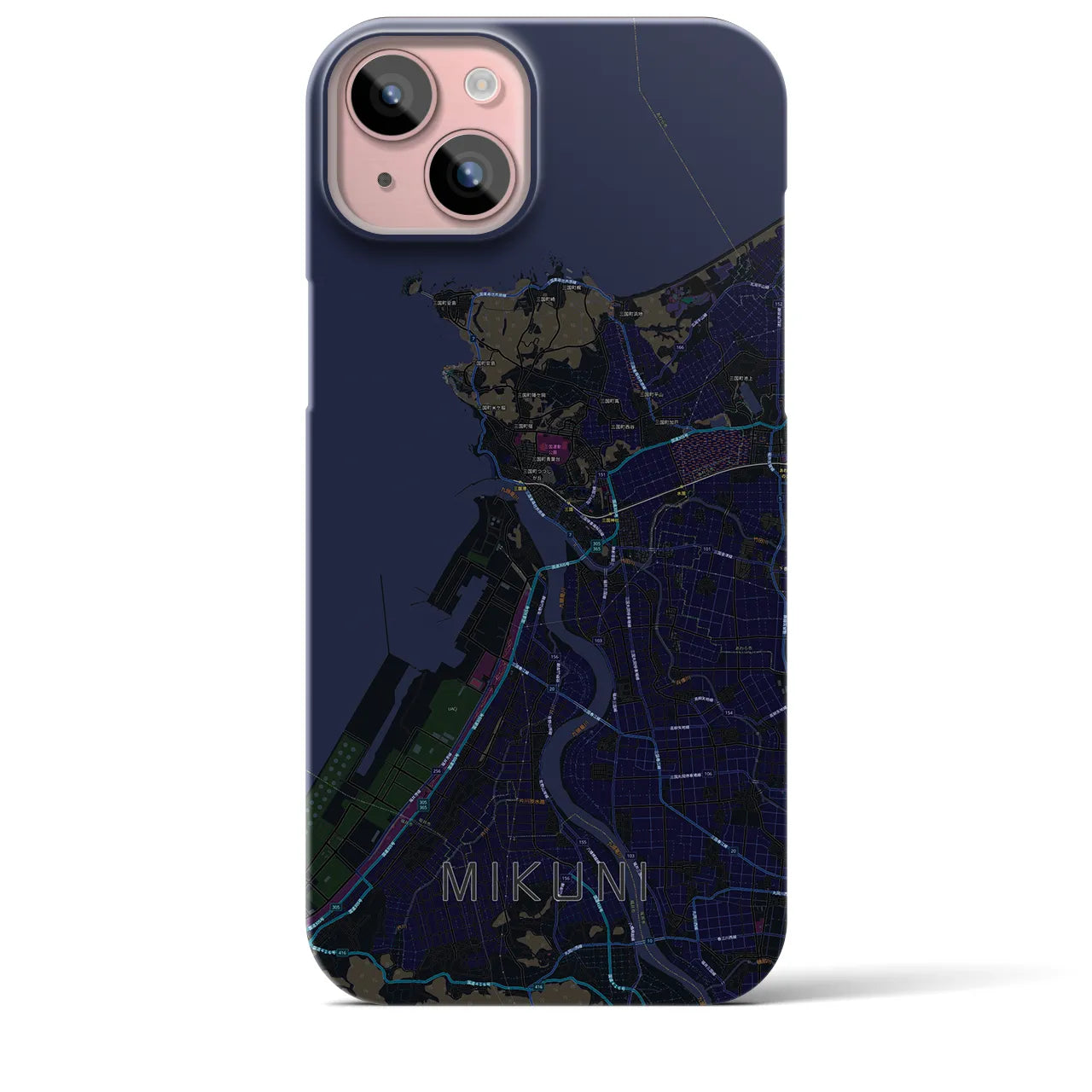 【三国(福井県)】地図柄iPhoneケース(バックカバータイプ)