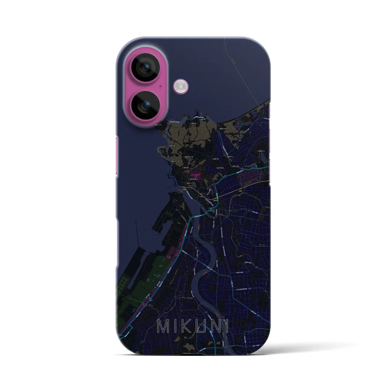 【三国(福井県)】地図柄iPhoneケース(バックカバータイプ)