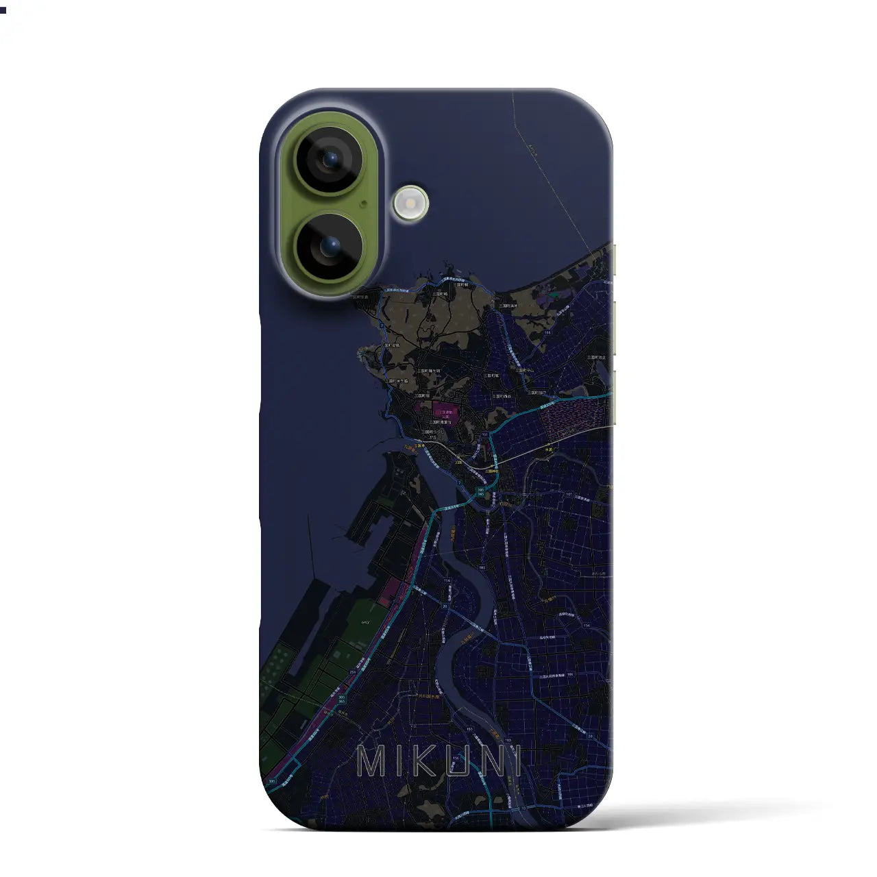 【三国(福井県)】地図柄iPhoneケース(バックカバータイプ)