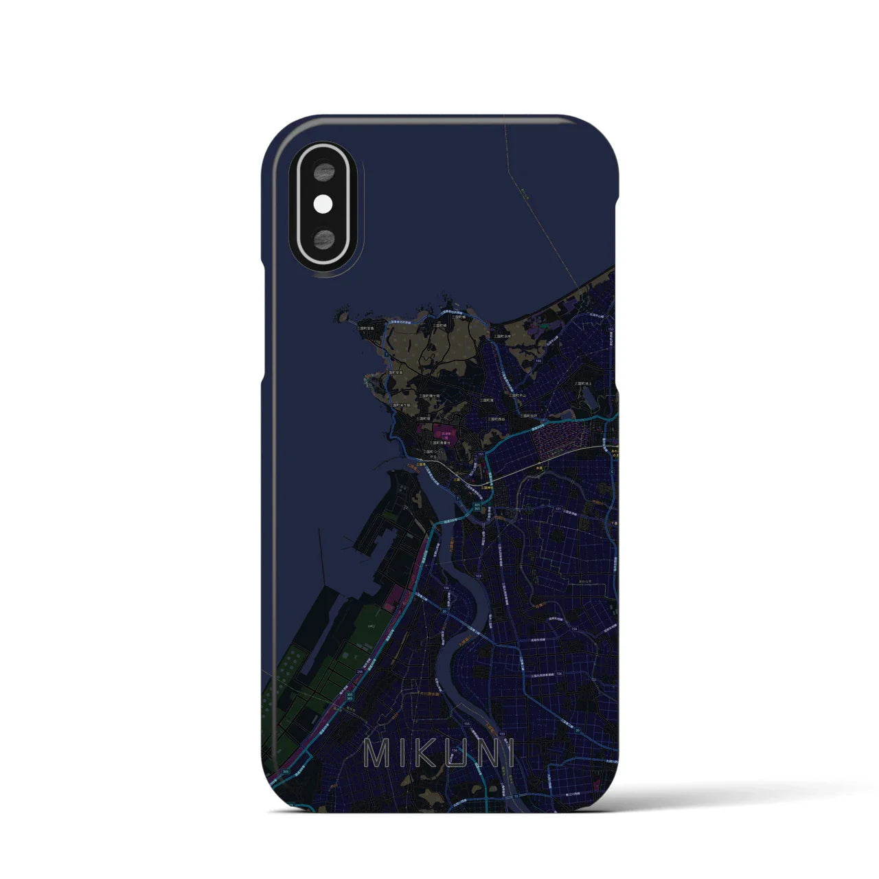 【三国(福井県)】地図柄iPhoneケース(バックカバータイプ)