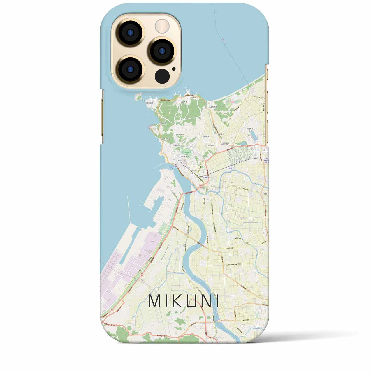 【三国(福井県)】地図柄iPhoneケース(バックカバータイプ)