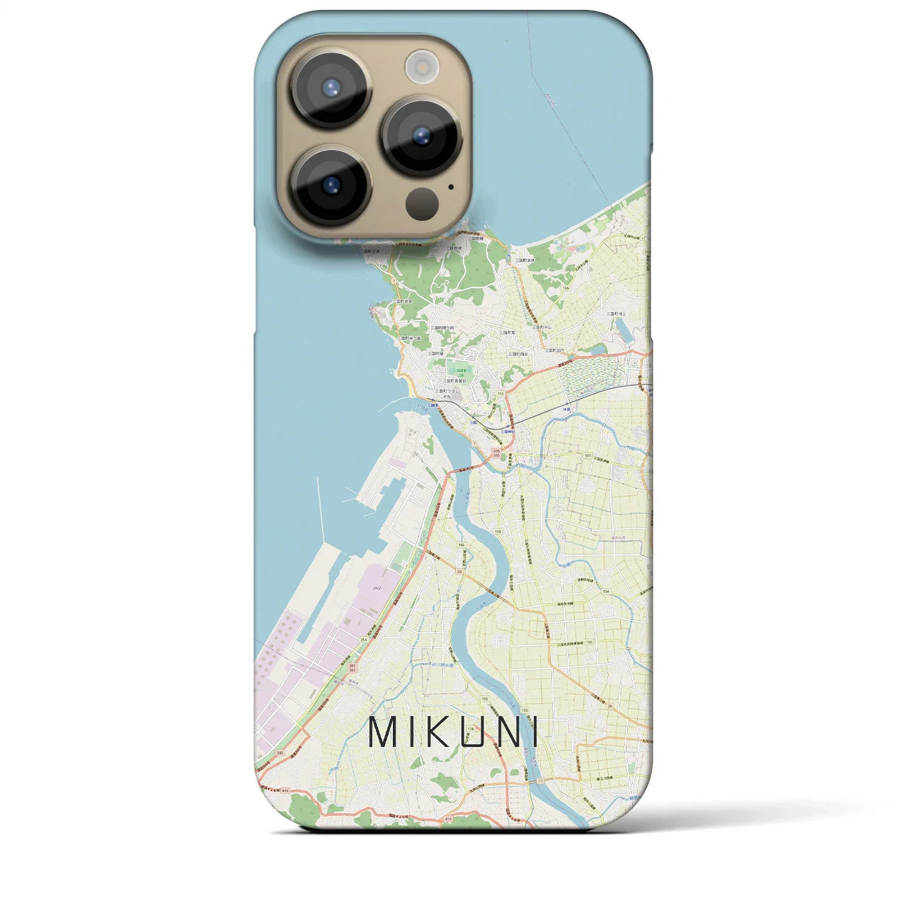 【三国(福井県)】地図柄iPhoneケース(バックカバータイプ)