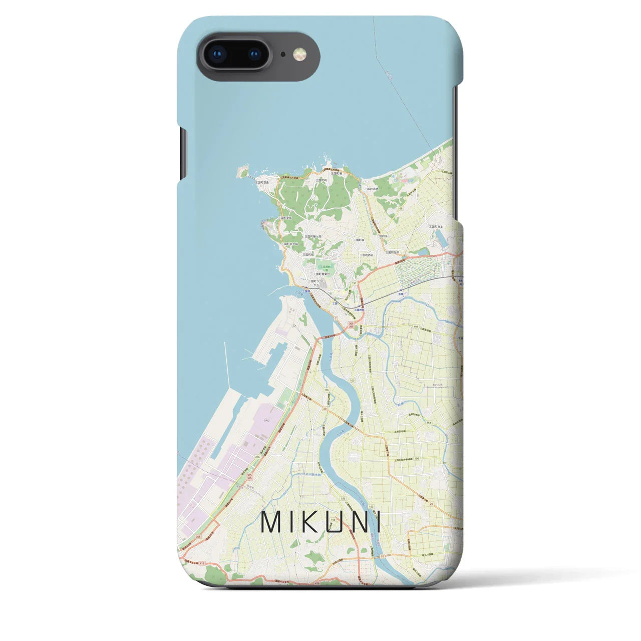 【三国(福井県)】地図柄iPhoneケース(バックカバータイプ)