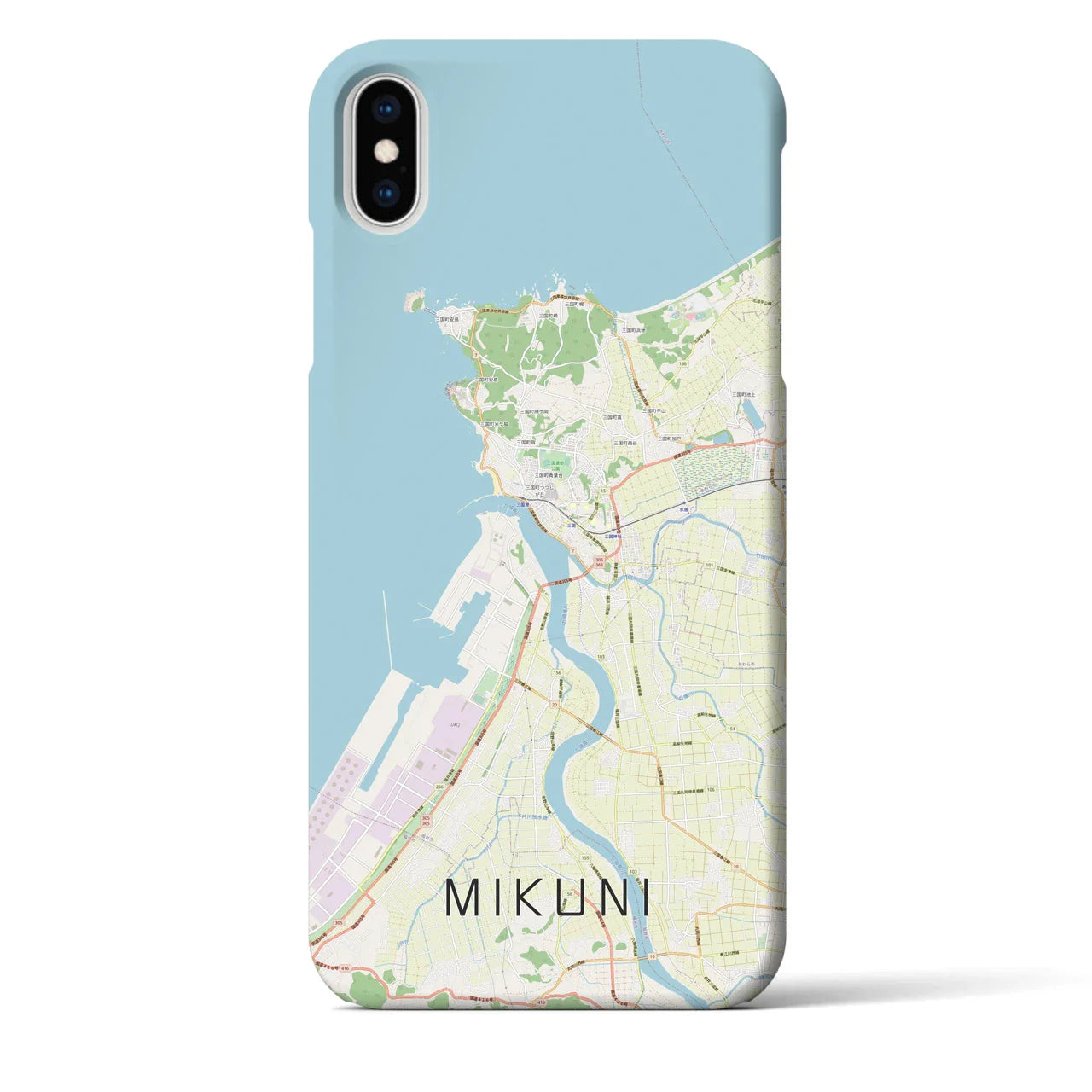 【三国(福井県)】地図柄iPhoneケース(バックカバータイプ)