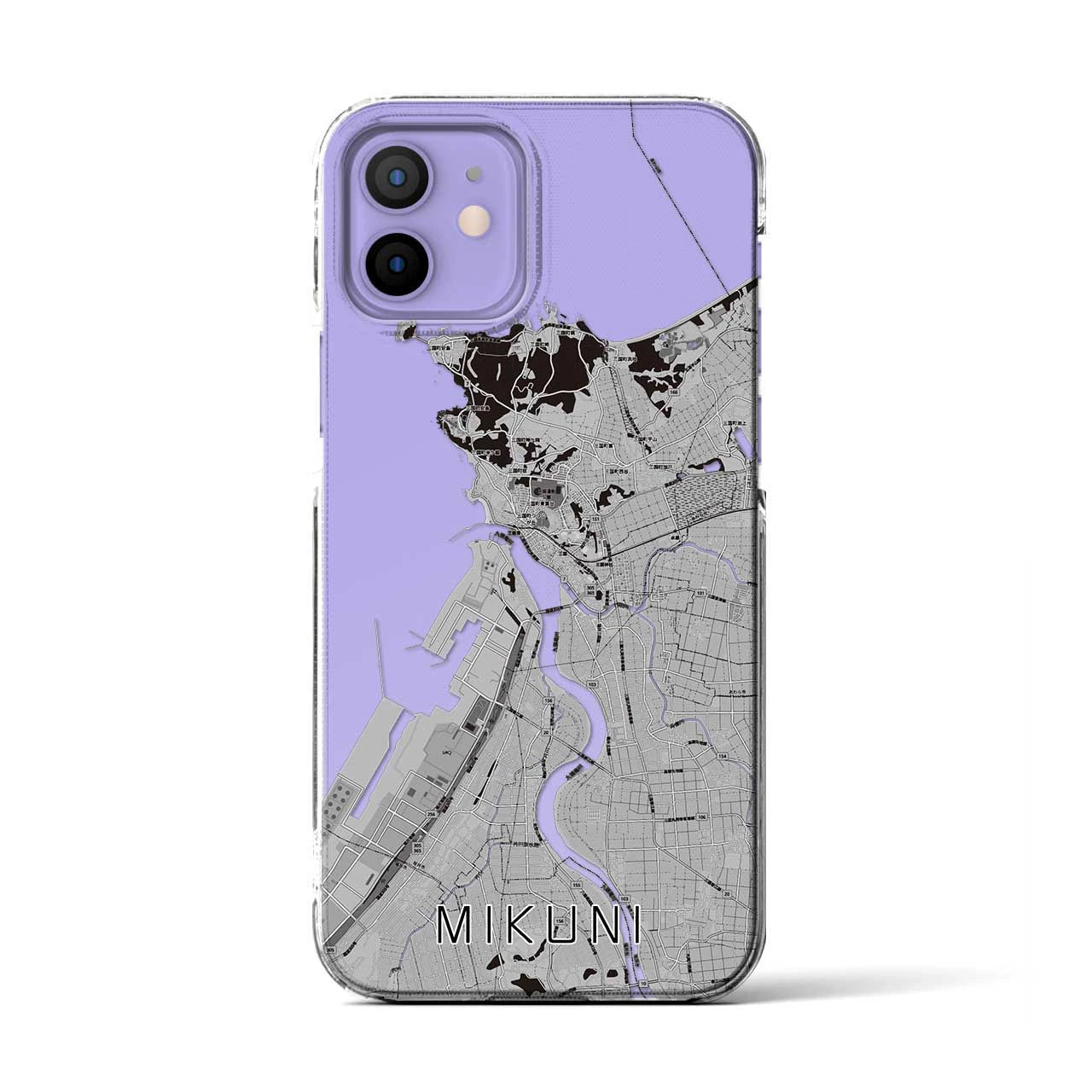 【三国(福井県)】地図柄iPhoneケース(クリアタイプ)