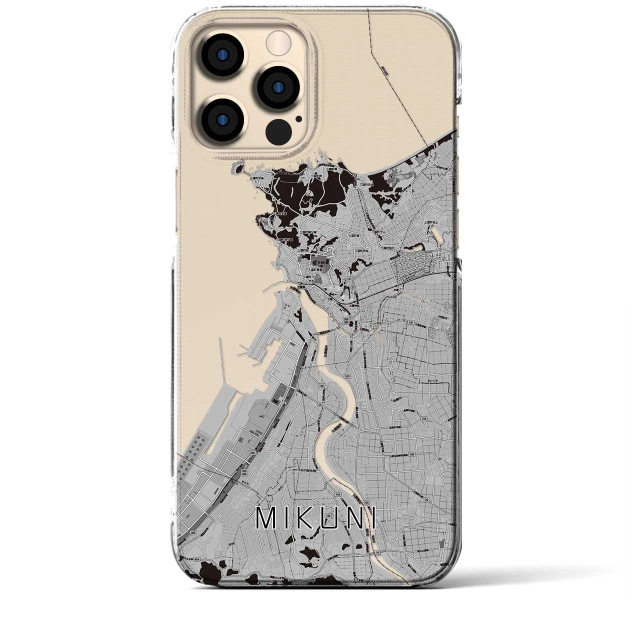 【三国(福井県)】地図柄iPhoneケース(クリアタイプ)