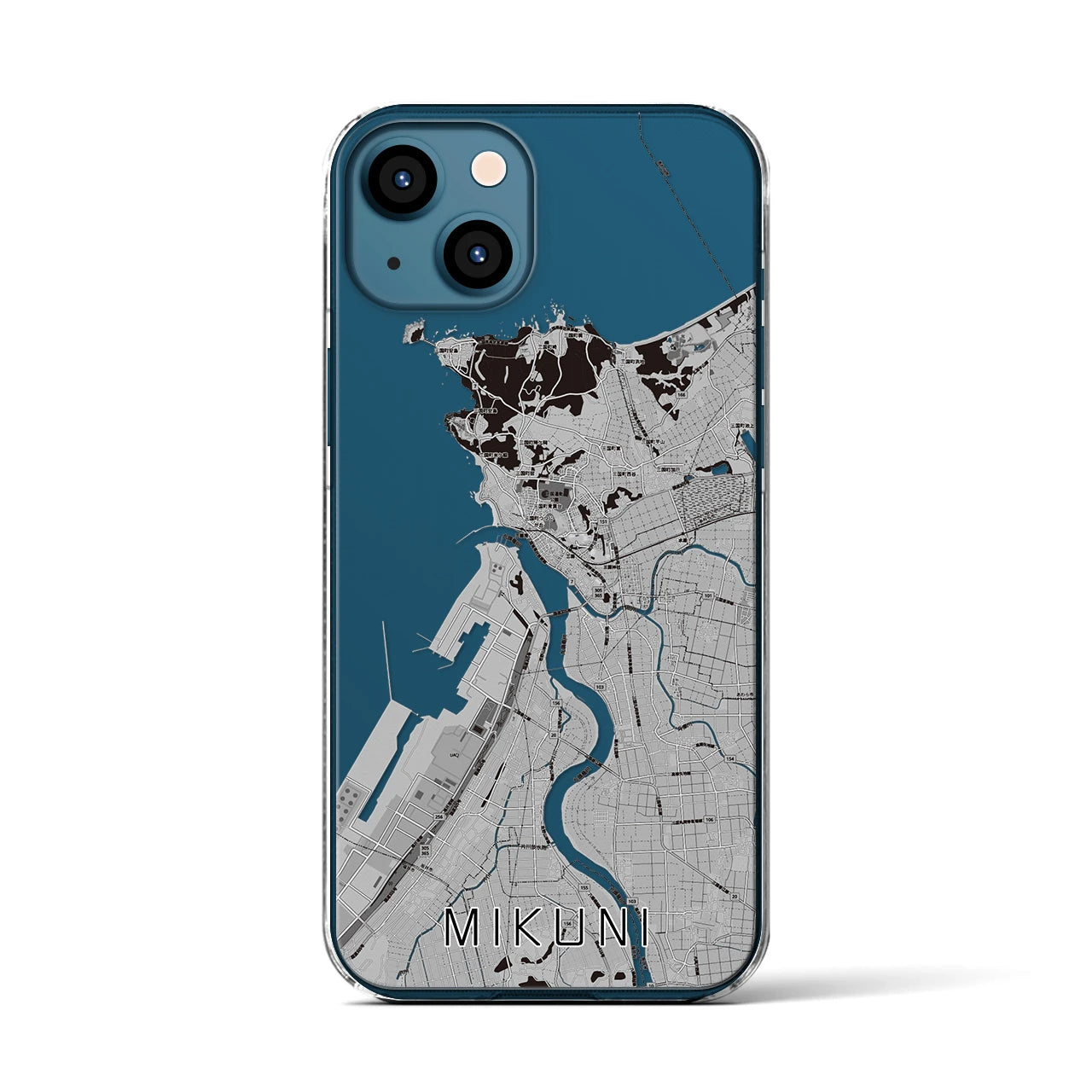 【三国(福井県)】地図柄iPhoneケース(クリアタイプ)