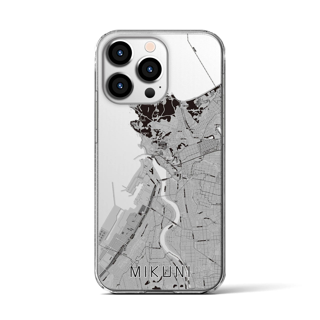 【三国(福井県)】地図柄iPhoneケース(クリアタイプ)