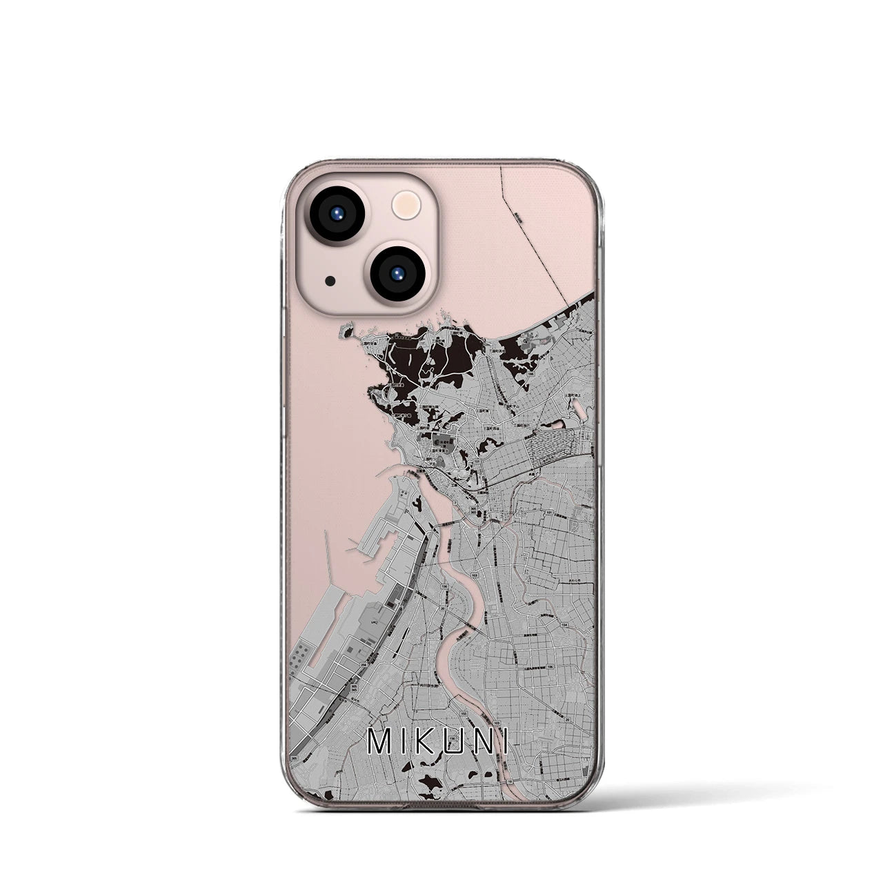 【三国(福井県)】地図柄iPhoneケース(クリアタイプ)