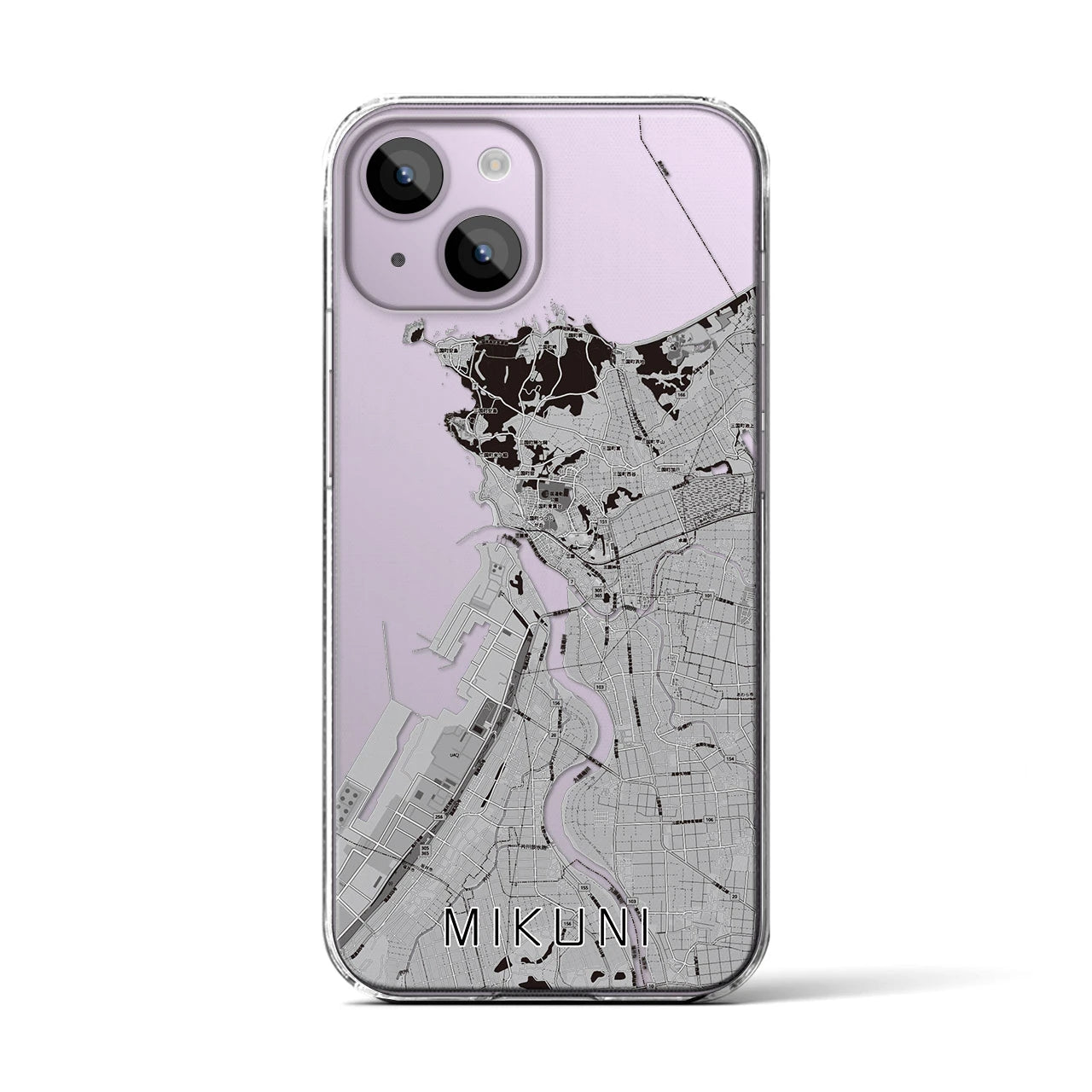 【三国(福井県)】地図柄iPhoneケース(クリアタイプ)