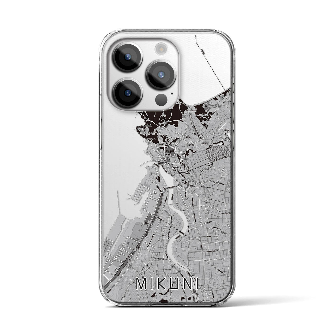 【三国(福井県)】地図柄iPhoneケース(クリアタイプ)