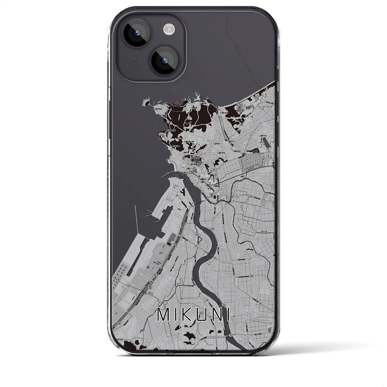 【三国(福井県)】地図柄iPhoneケース(クリアタイプ)