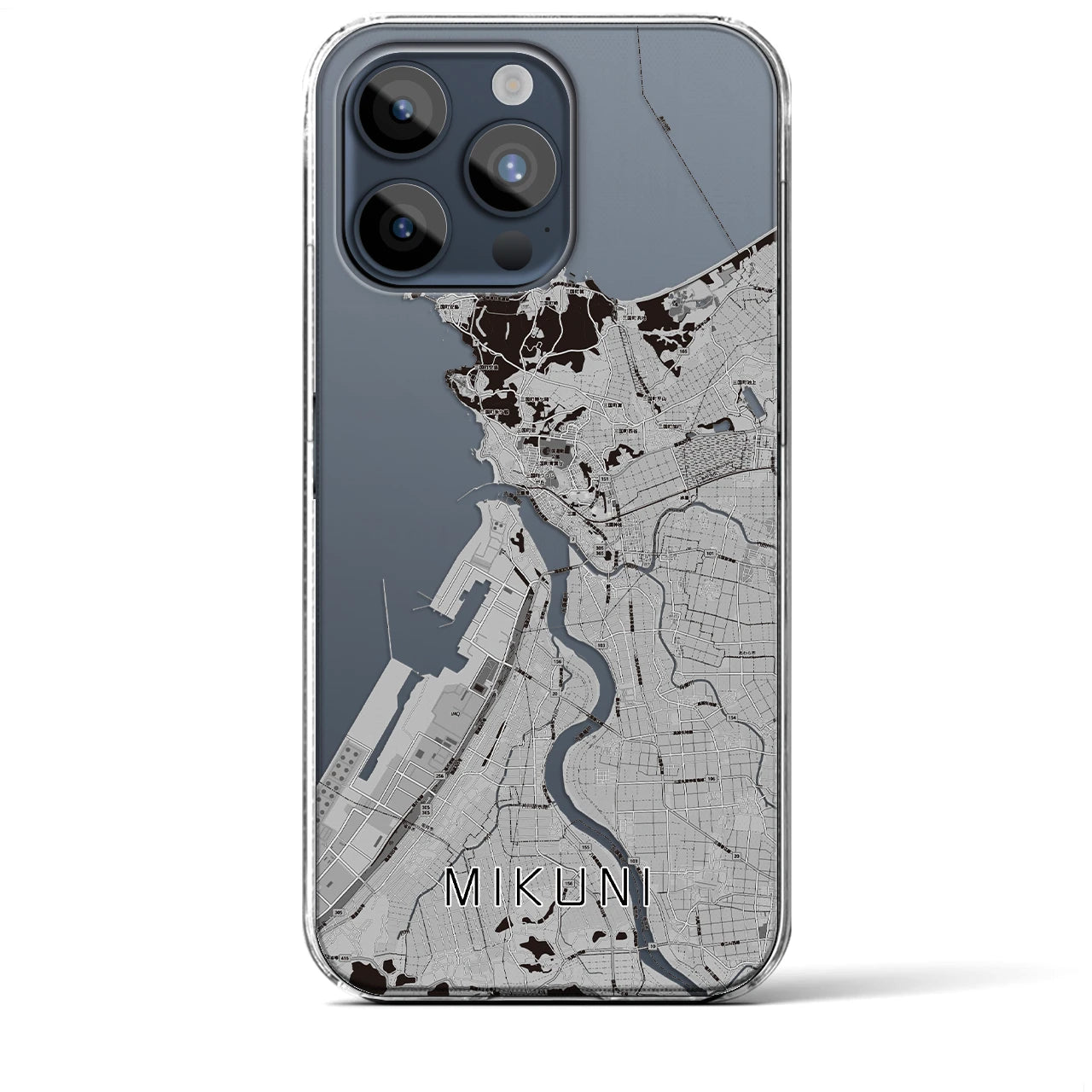 【三国(福井県)】地図柄iPhoneケース(クリアタイプ)