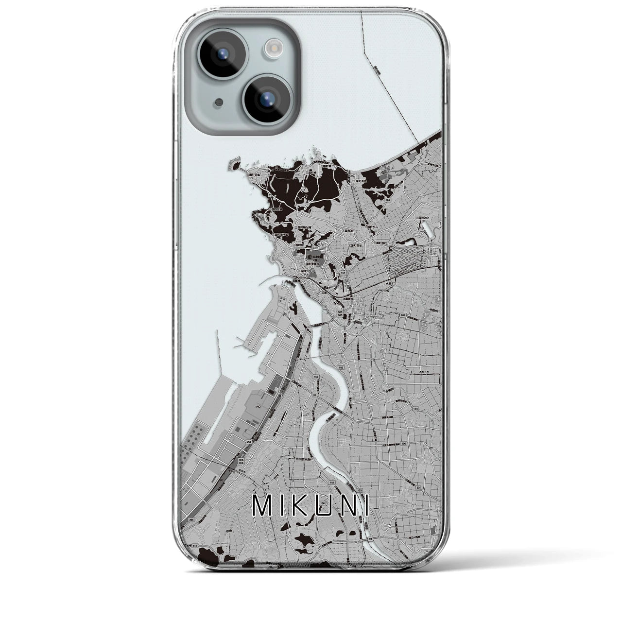 【三国(福井県)】地図柄iPhoneケース(クリアタイプ)