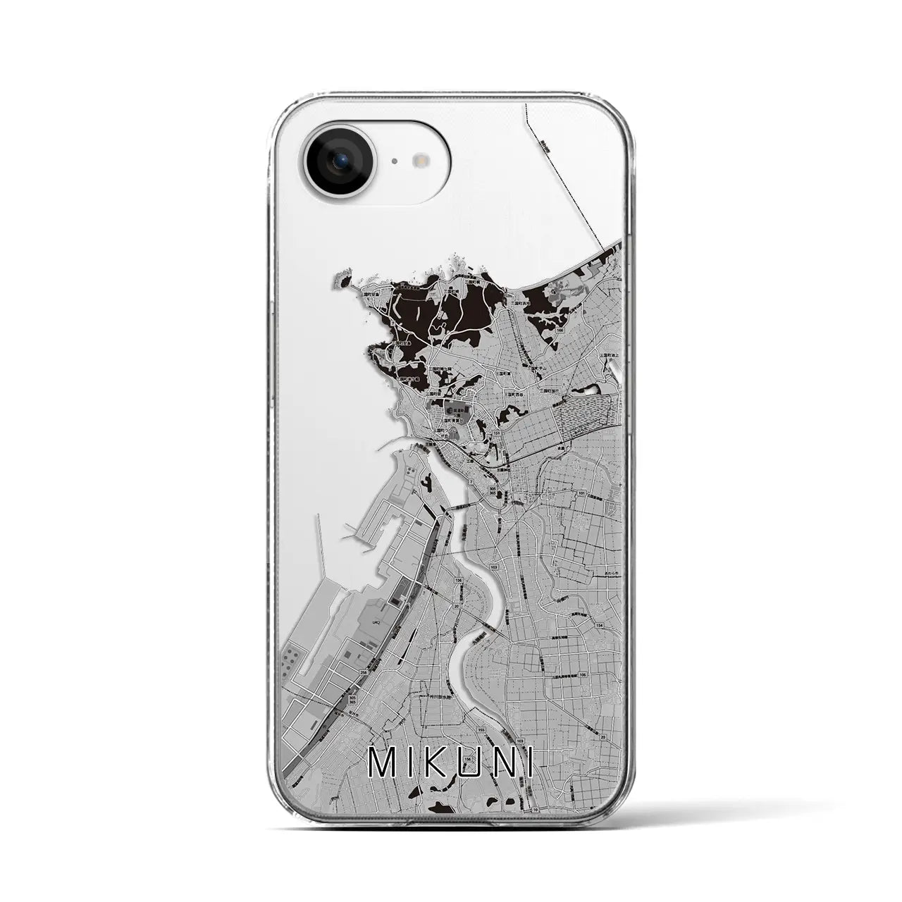 【三国(福井県)】地図柄iPhoneケース(クリアタイプ)