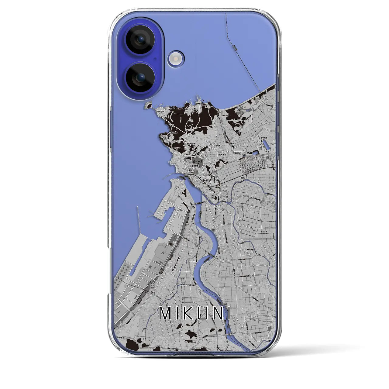 【三国(福井県)】地図柄iPhoneケース(クリアタイプ)