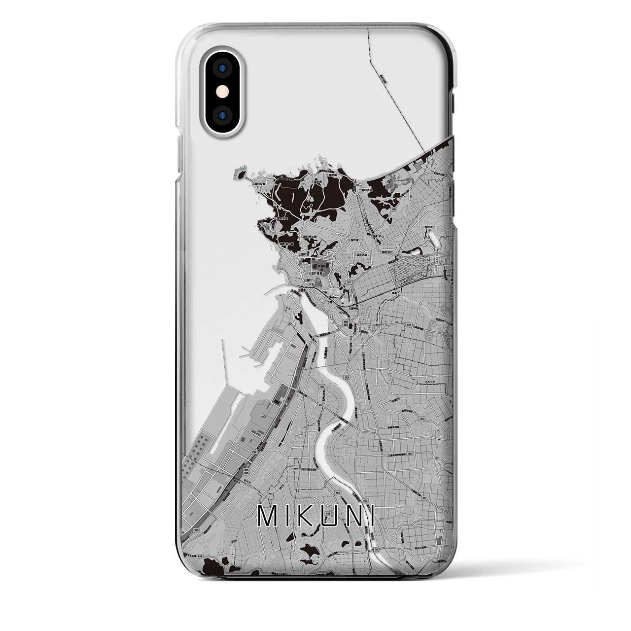 【三国(福井県)】地図柄iPhoneケース(クリアタイプ)