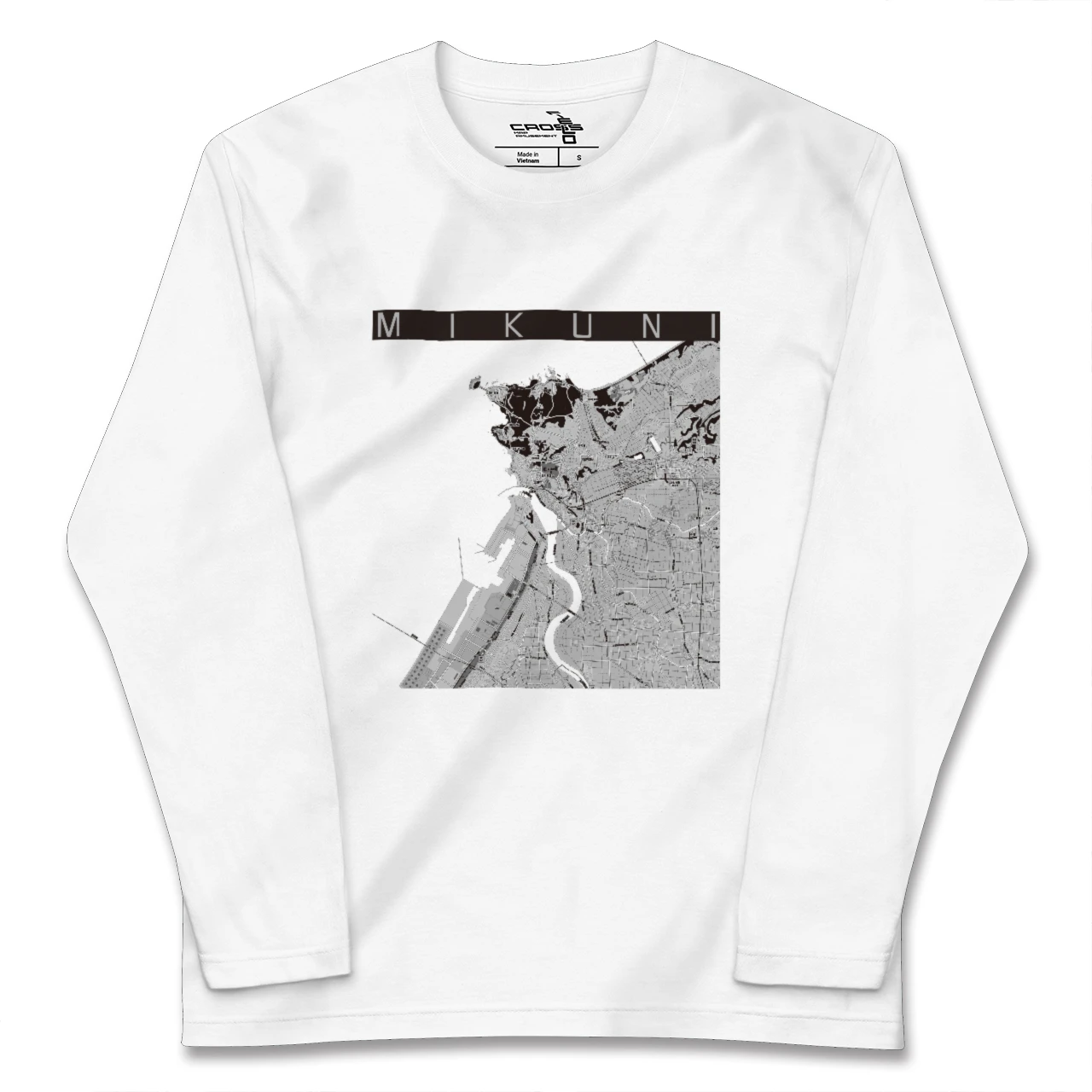 【三国(福井県)】地図柄ロングスリーブTシャツ