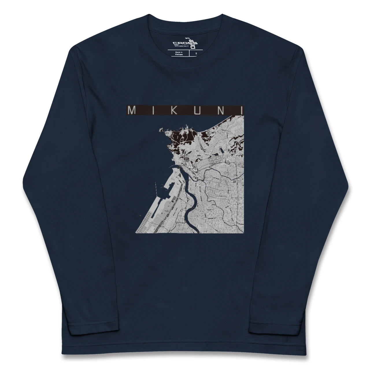 【三国(福井県)】地図柄ロングスリーブTシャツ