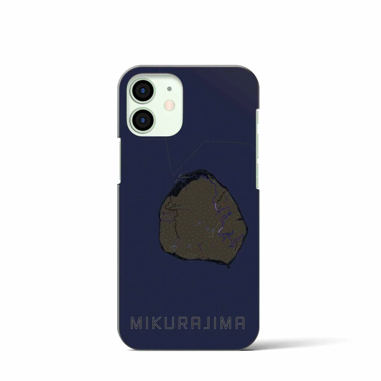 【御蔵島(東京都)】地図柄iPhoneケース(バックカバータイプ)