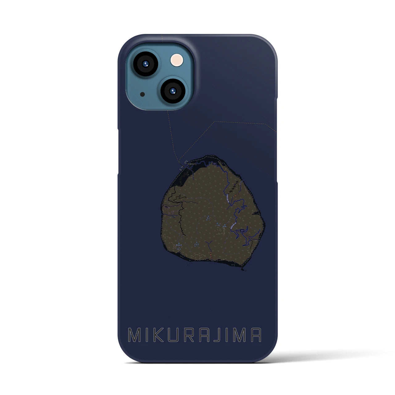 【御蔵島(東京都)】地図柄iPhoneケース(バックカバータイプ)