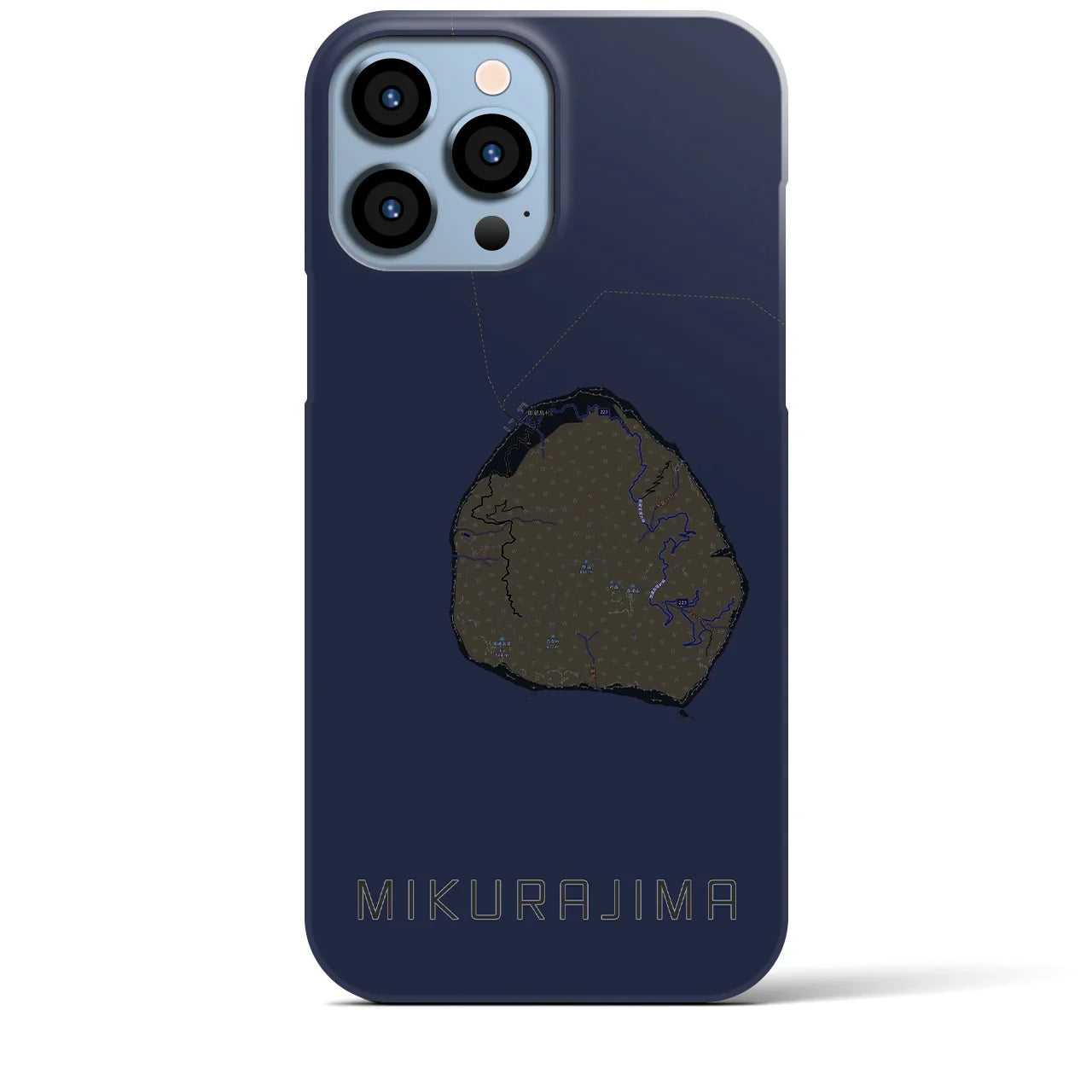 【御蔵島(東京都)】地図柄iPhoneケース(バックカバータイプ)
