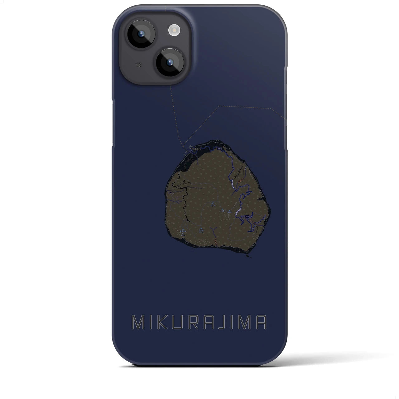 【御蔵島(東京都)】地図柄iPhoneケース(バックカバータイプ)