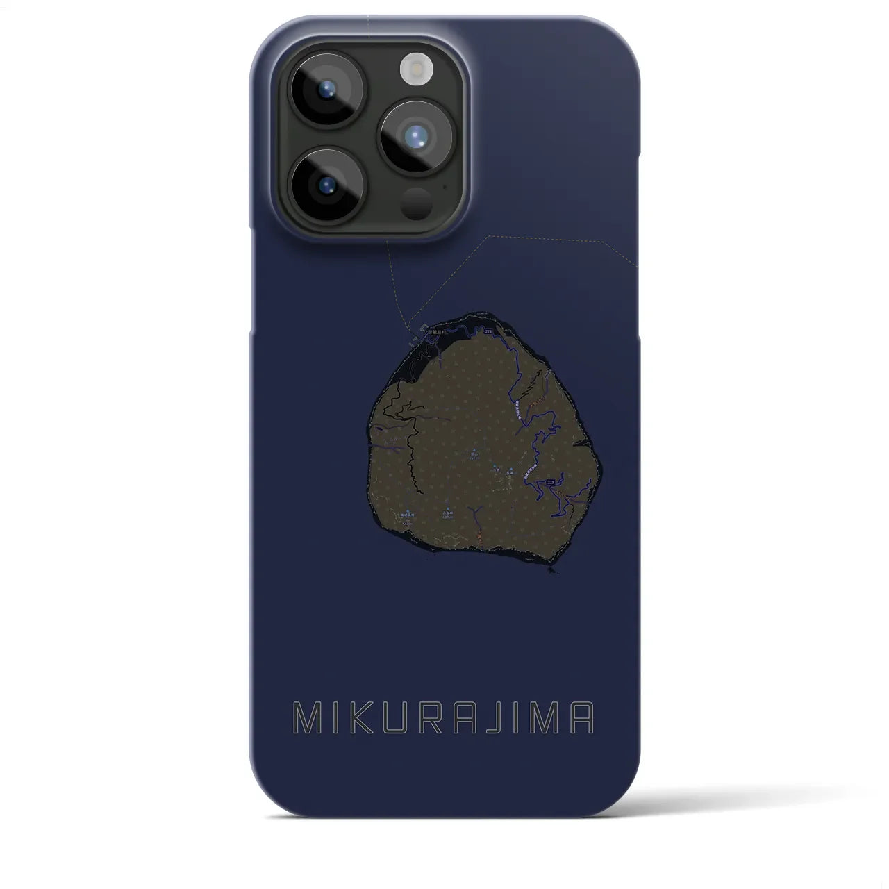 【御蔵島(東京都)】地図柄iPhoneケース(バックカバータイプ)