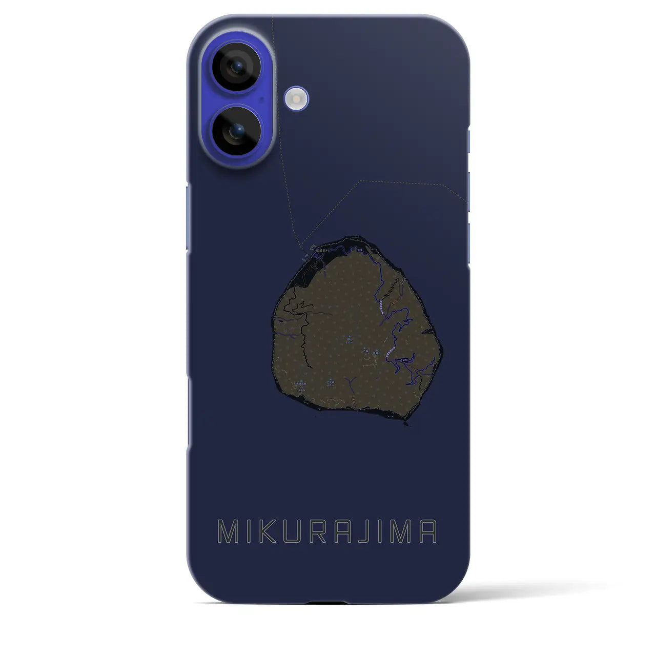 【御蔵島(東京都)】地図柄iPhoneケース(バックカバータイプ)