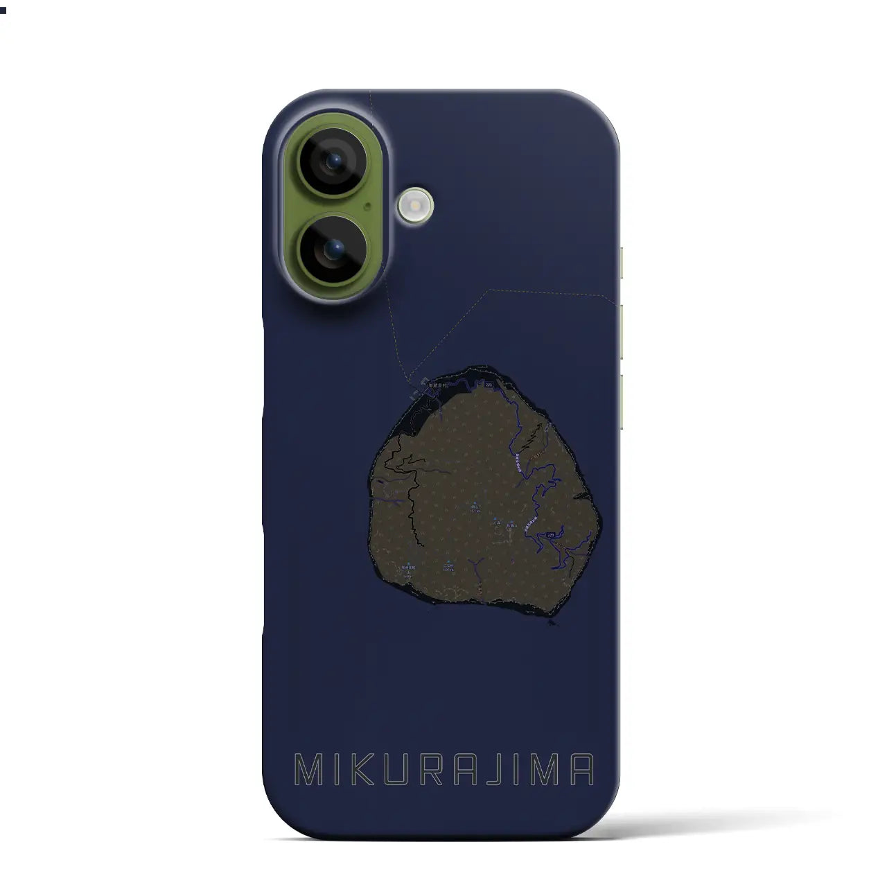 【御蔵島(東京都)】地図柄iPhoneケース(バックカバータイプ)