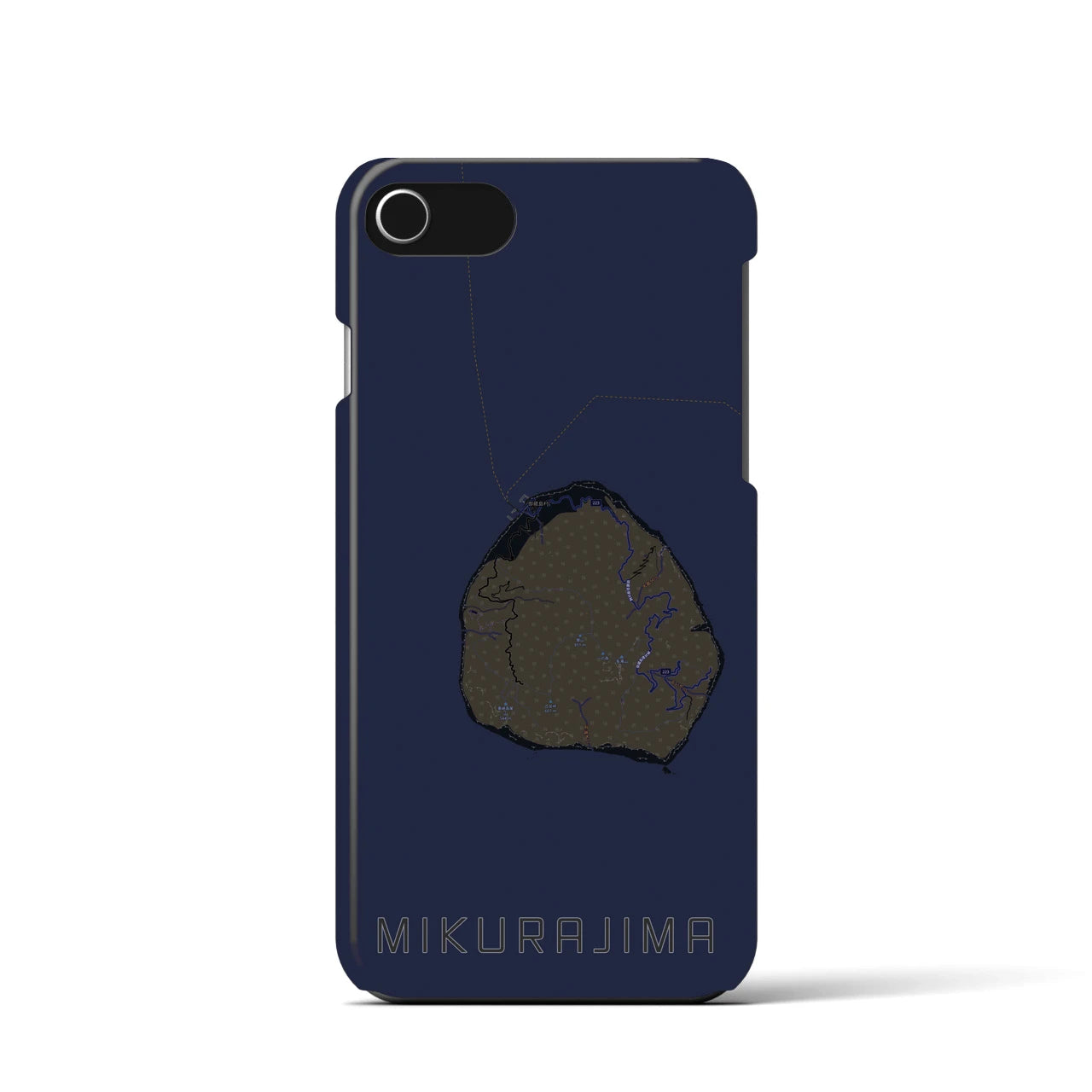 【御蔵島(東京都)】地図柄iPhoneケース(バックカバータイプ)